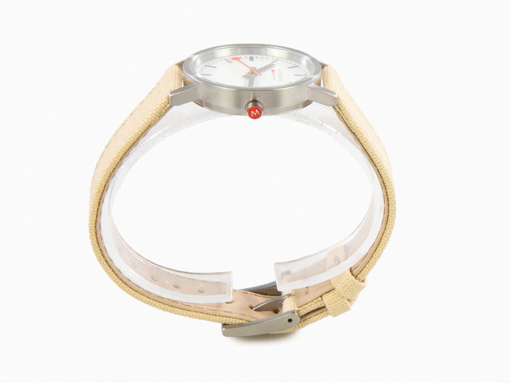 Montre à Quartz Mondaine Classic, Blanc, 30 mm, Textile, A658.30323.17SBK
