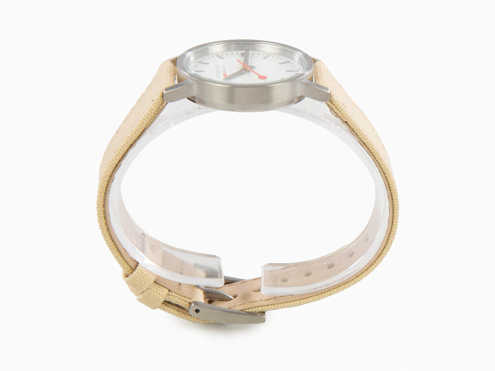 Montre à Quartz Mondaine Classic, Blanc, 30 mm, Textile, A658.30323.17SBK