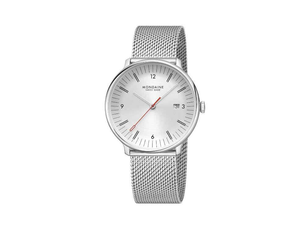Montre à Quartz Mondaine Doppio, Blanc, 41 mm, MLE.41210.SM