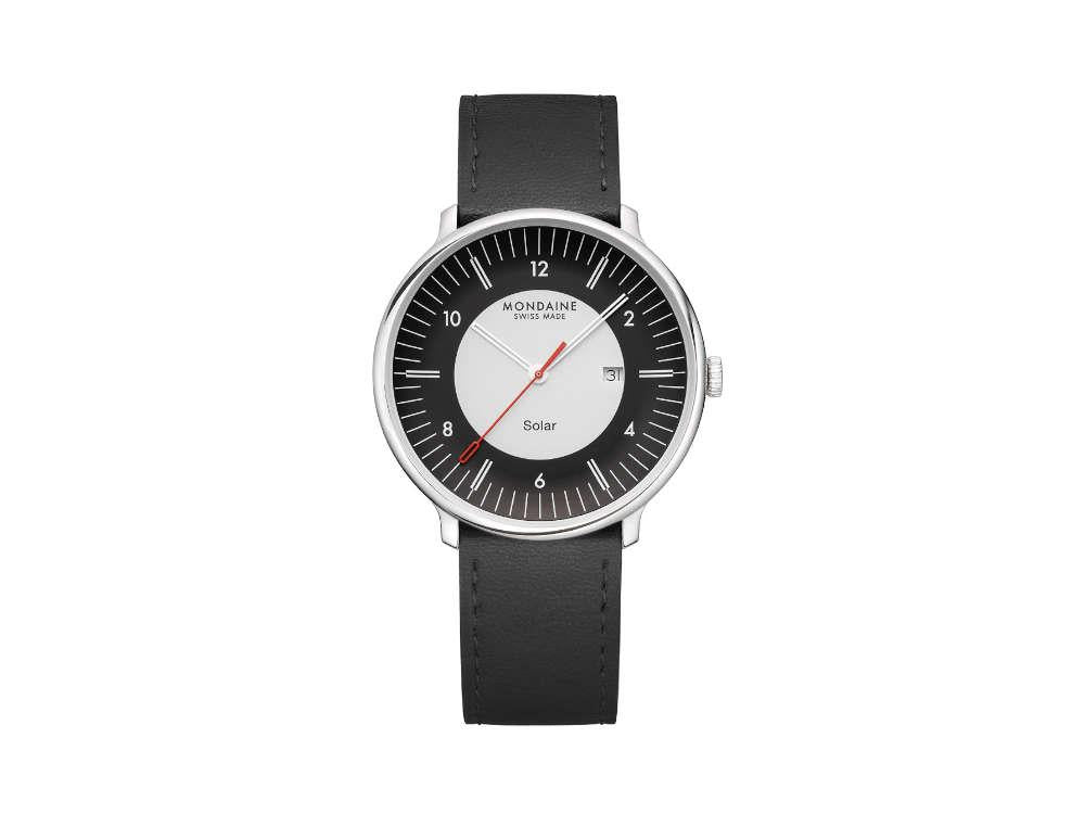 Montre à Quartz Solar Mondaine Doppio, Blanc, 41 mm, MLE.41920.LBV