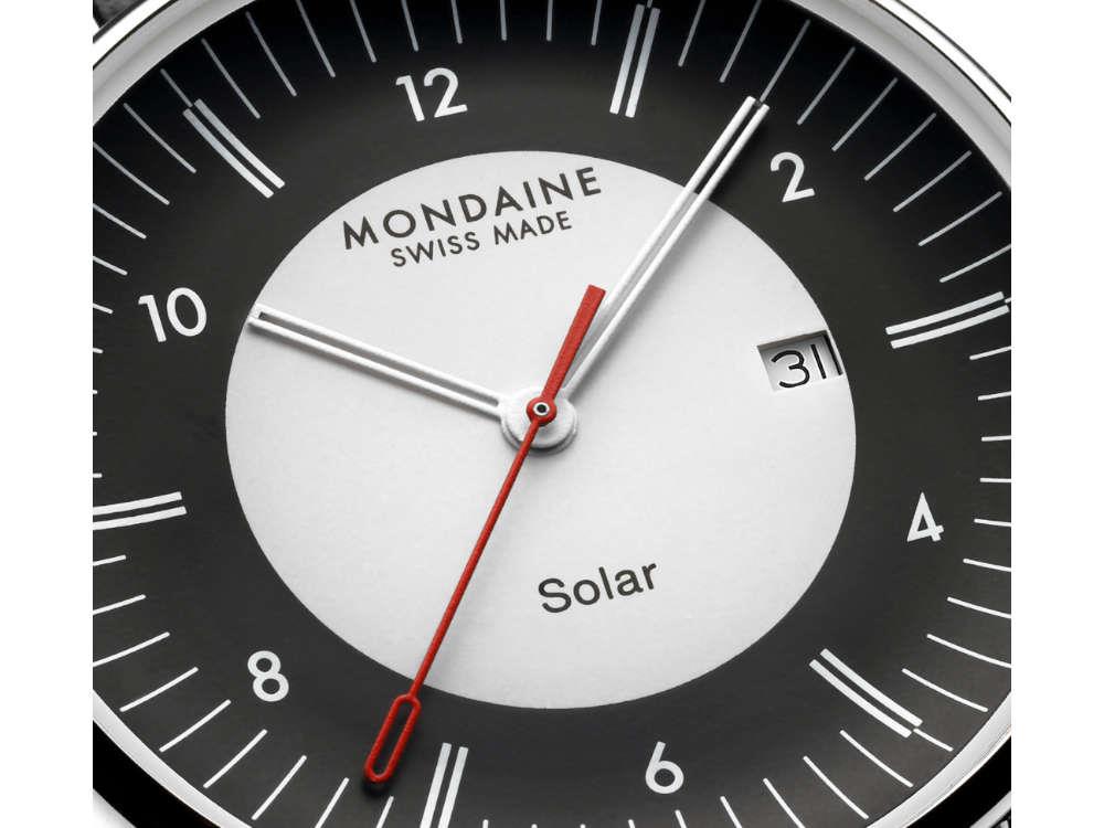 Montre à Quartz Solar Mondaine Doppio, Blanc, 41 mm, MLE.41920.LBV