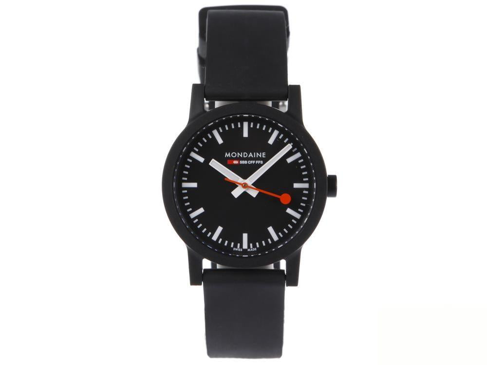 Montre à Quartz Mondaine Essence, Écologique - recyclé, Noir, 32mm, MS1.32120.RB