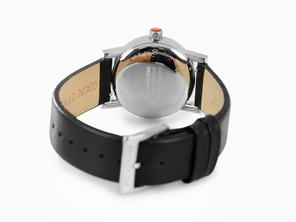 Montre à Quartz Mondaine SBB Evo2, Blanc, 30mm, Bracelet en cuir, MSE.30110.LB