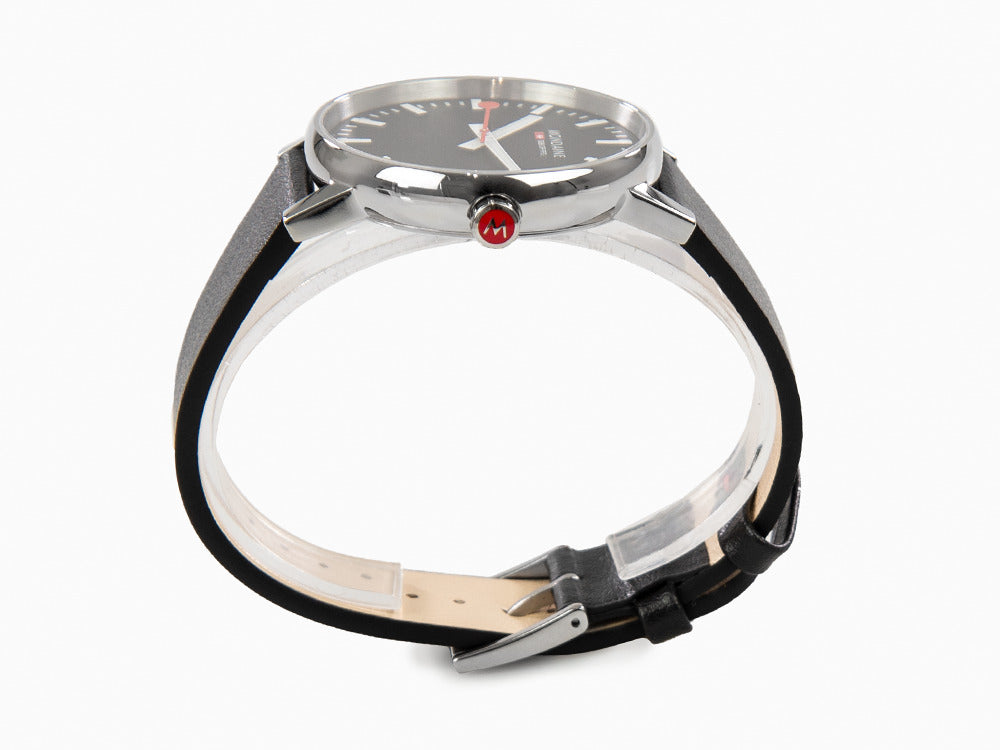 Montre à Quartz Mondaine SBB Evo, Acier poli, Noir, 43 mm MSE.43120.LB
