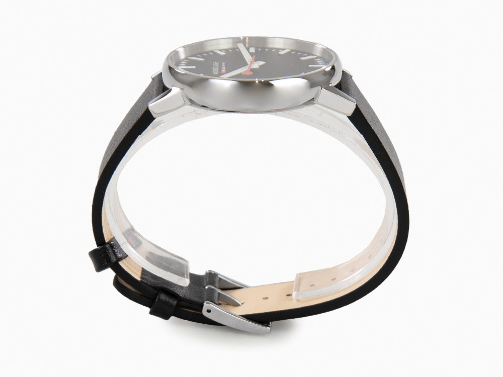 Montre à Quartz Mondaine SBB Evo, Acier poli, Noir, 43 mm MSE.43120.LB