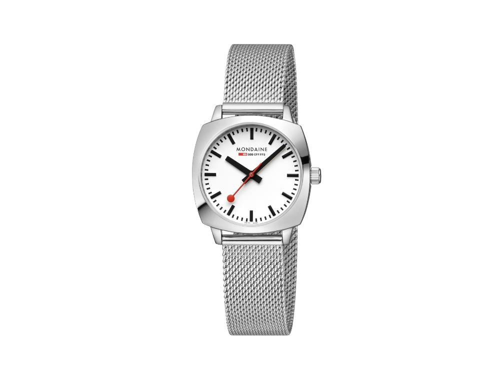 Montre à Quartz Mondaine Cushion, Blanc, 31 mm, MSL.31110.SM