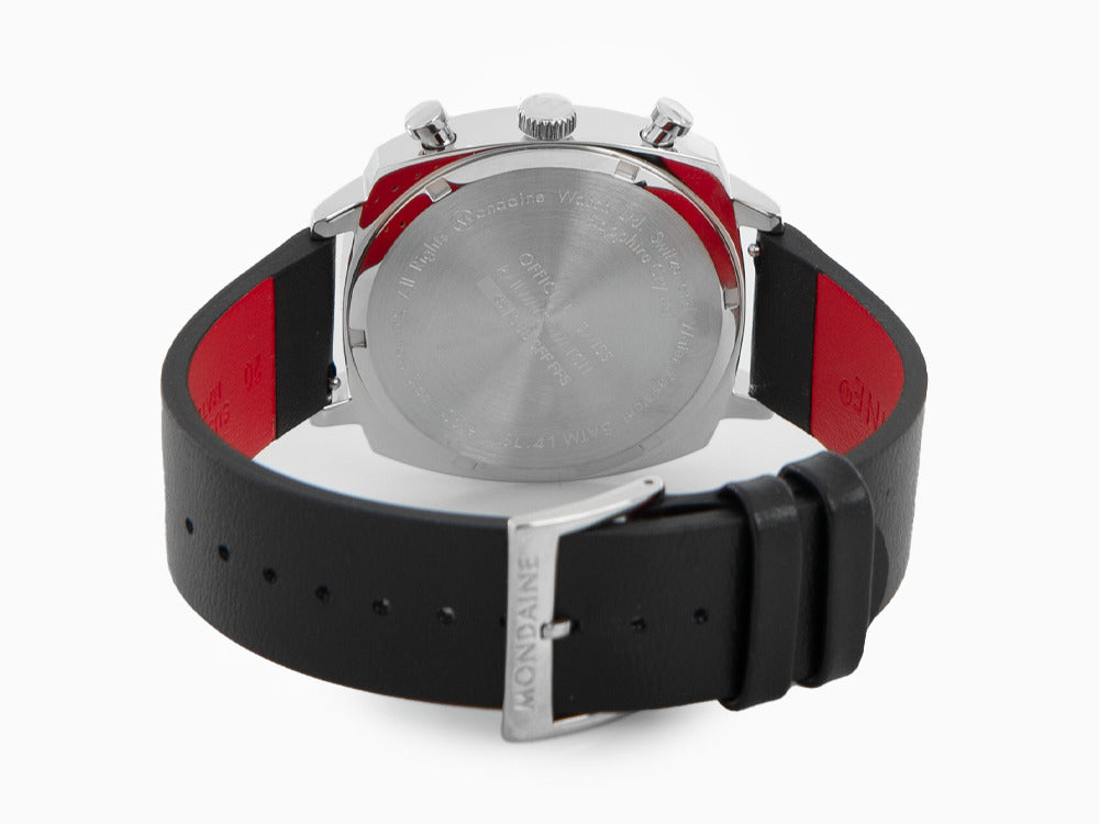 Montre à Quartz Mondaine Cushion, Blanc, 41 mm, Cuir, MSL.41410.LBV.SET