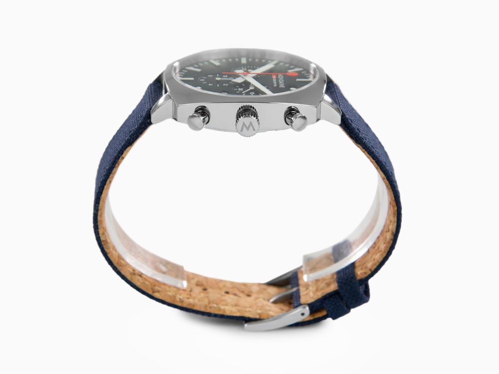 Montre à Quartz Mondaine Cushion, Bleu, 41 mm, Textile, MSL.41440.LD.SET