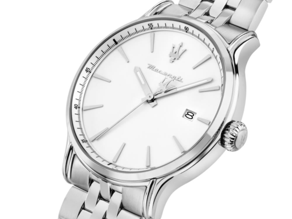 Montre à Quartz Maserati Epoca Slim, Blanc, 40 mm, Verre minéral, R8853118032