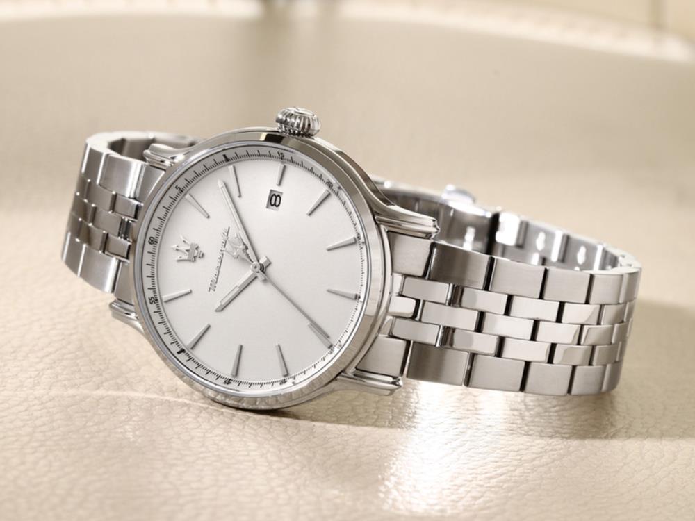 Montre à Quartz Maserati Epoca Slim, Blanc, 40 mm, Verre minéral, R8853118032