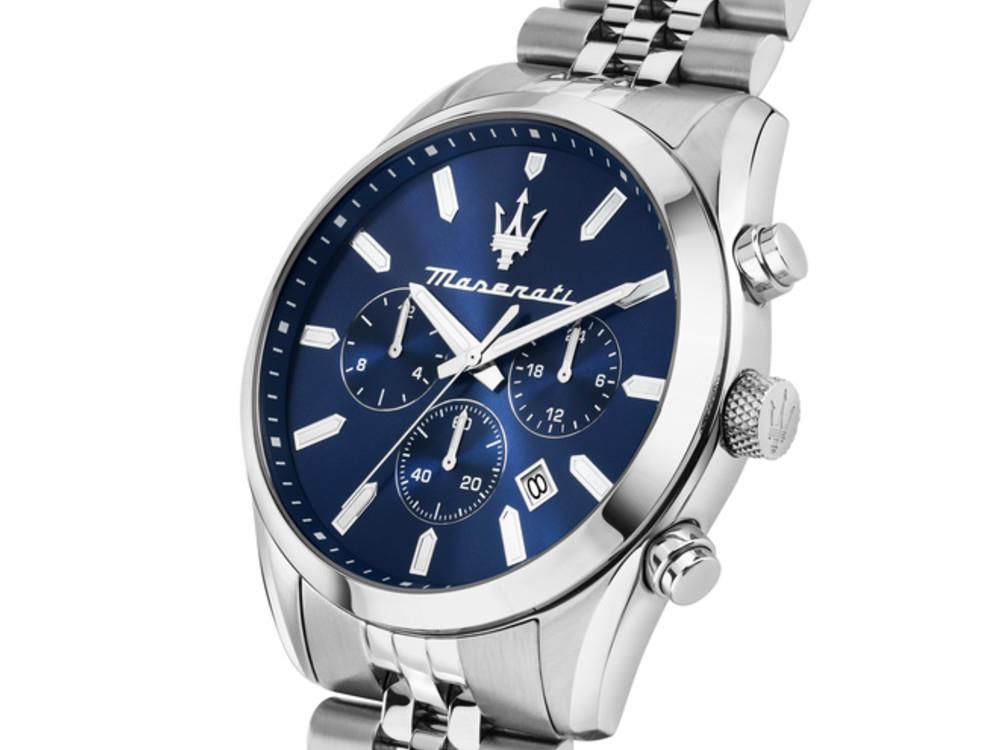 Montre à Quartz Maserati Attrazione, Bleu, 43 mm, Verre minéral, R8853151025