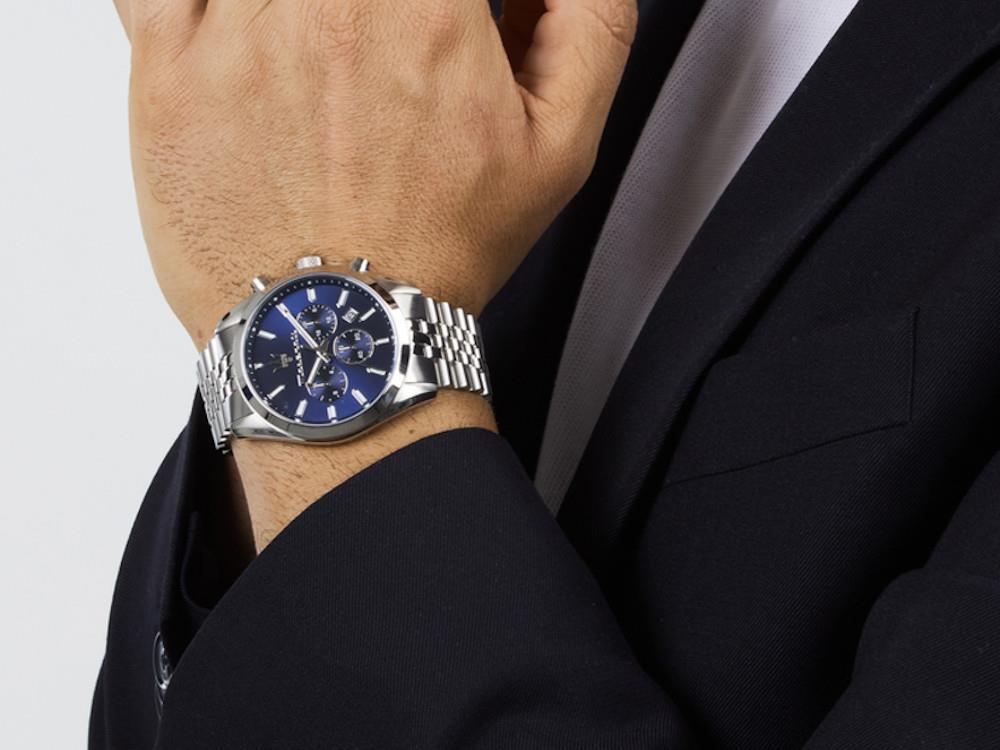 Montre à Quartz Maserati Attrazione, Bleu, 43 mm, Verre minéral, R8853151025