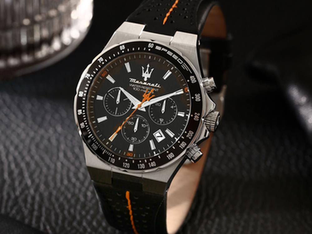 Montre à Quartz Maserati Sfida, Noir, 41 mm, Verre minéral, R8871640008