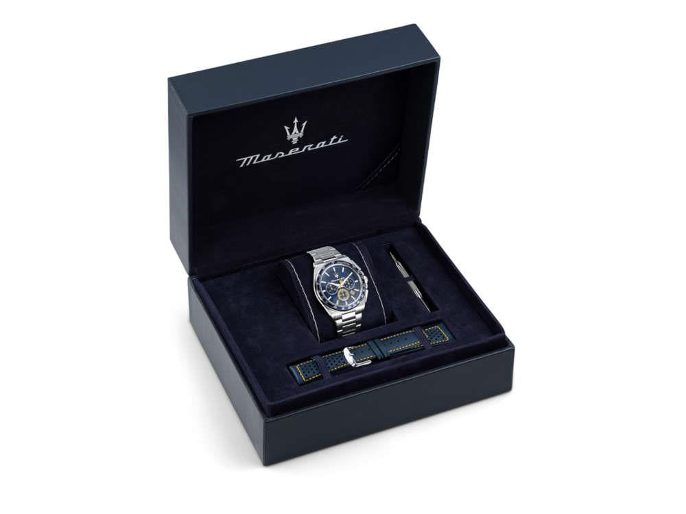 Montre à Quartz Maserati Velocitá, Bleu, 43 mm, R8873652001