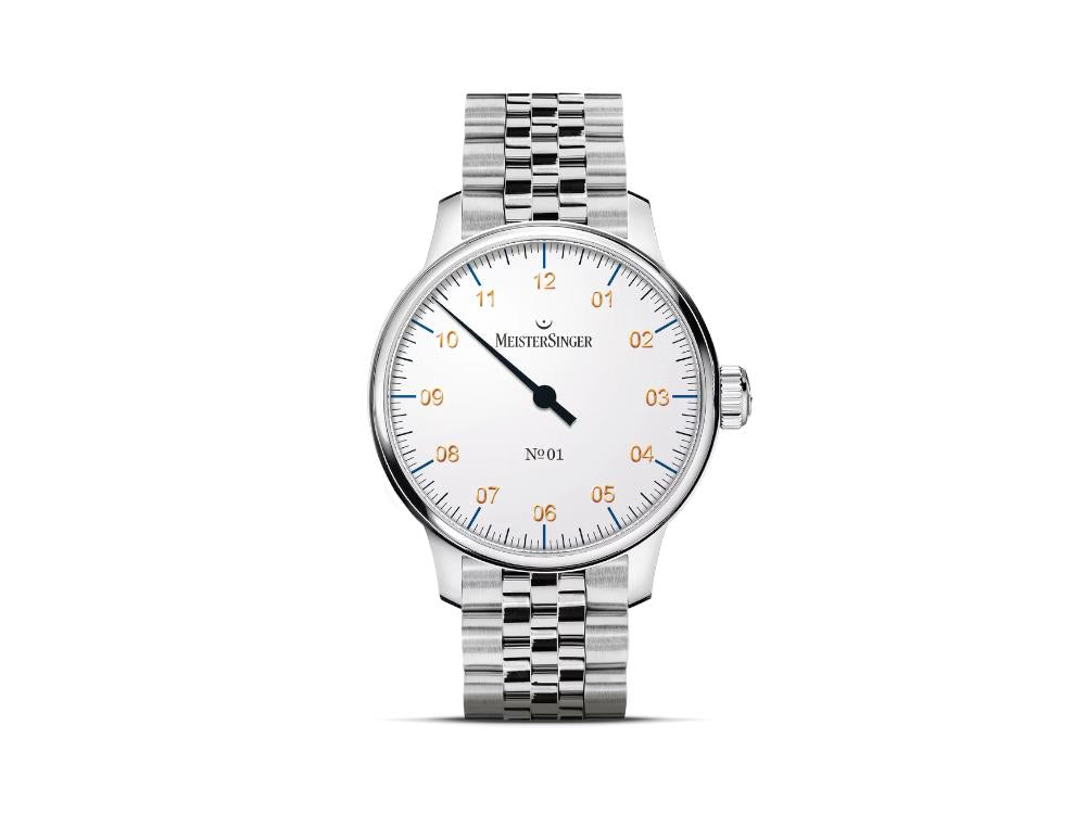 Montre Automatique Meistersinger N1, Manuel, Blanc, 43 mm, AM3301G-MGB20
