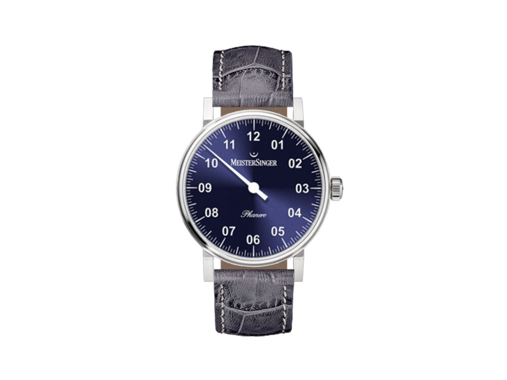 Montre Meistersinger Phanero, Remontage manuel, Bleu sunburst, 35mm, PH308-SG16