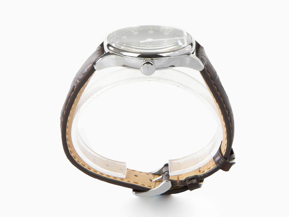 Montre Automatique Meistersinger Pangaea Date, 40 mm, Noir, Cuir, PMD907D