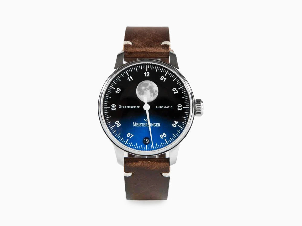 Montre Meistersinger Stratoscope, SW 220-1, 43 mm, Bleu, ST982-SVSL02