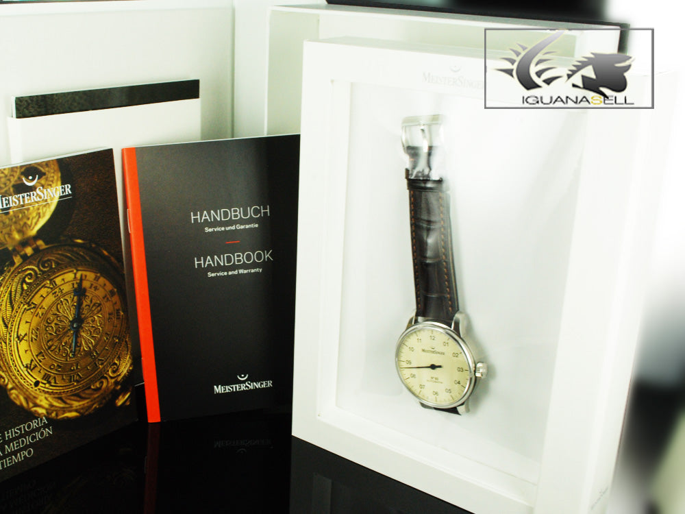 Montre Meistersinger N3, ETA 2824-2, 43mm. Bracelet en cuir, AM903-SG02