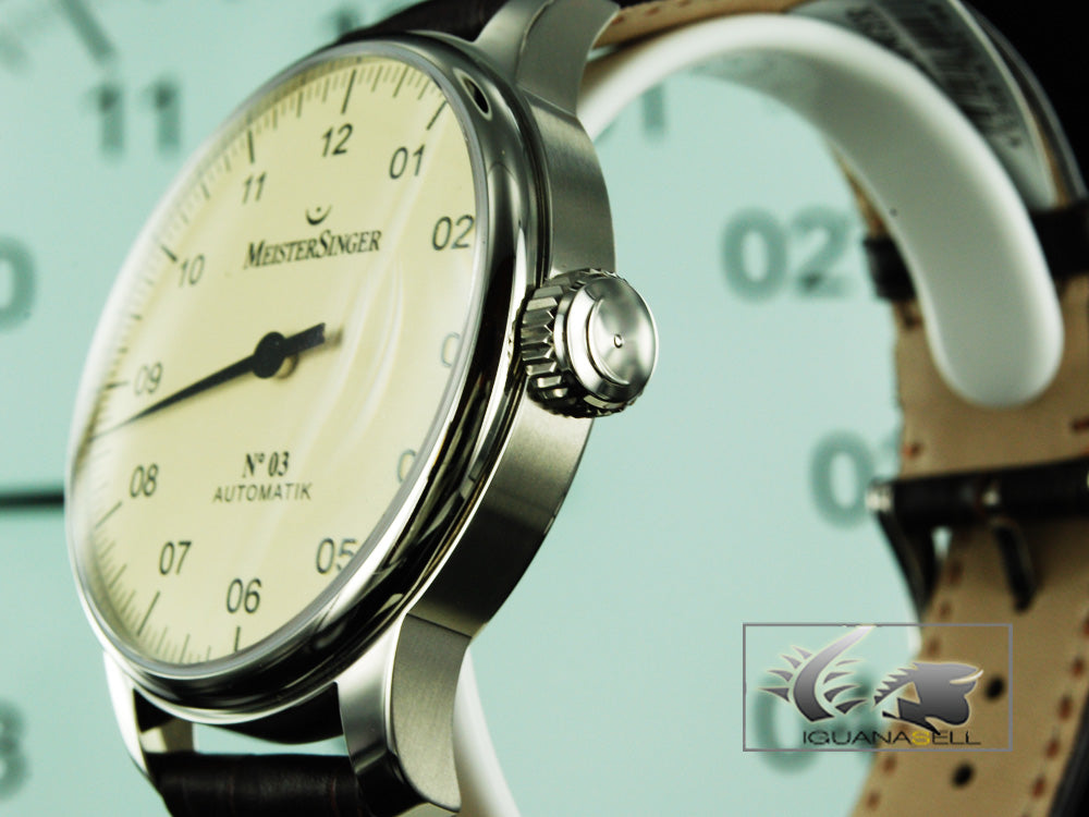 Montre Meistersinger N3, ETA 2824-2, 43mm. Bracelet en cuir, AM903-SG02