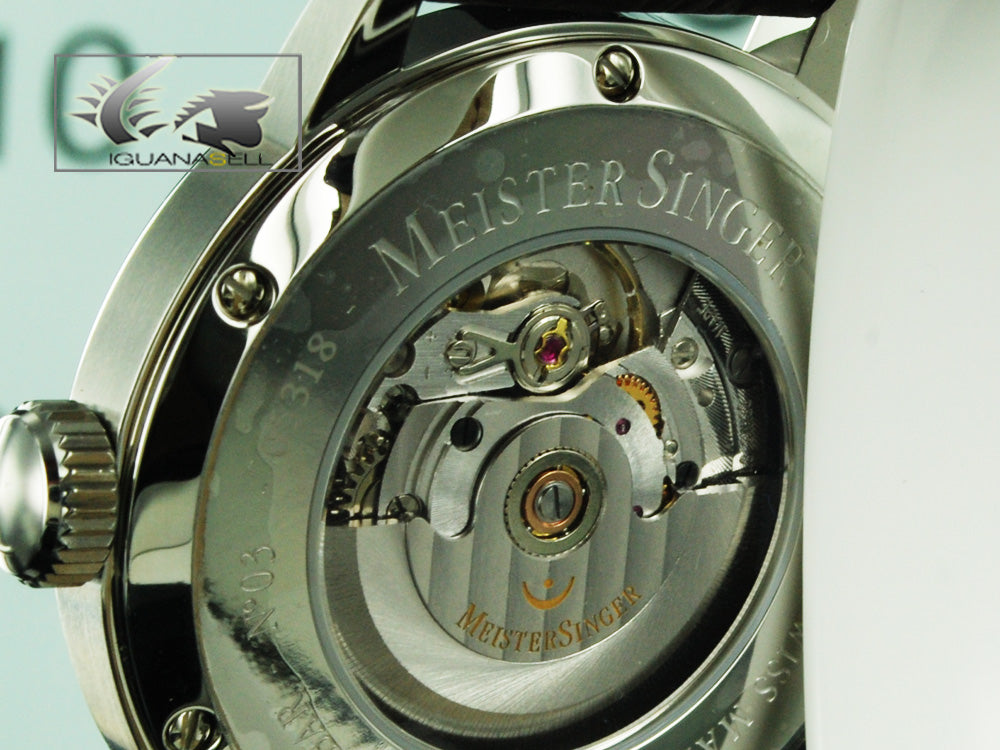 Montre Meistersinger N3, ETA 2824-2, 43mm. Bracelet en cuir, AM903-SG02