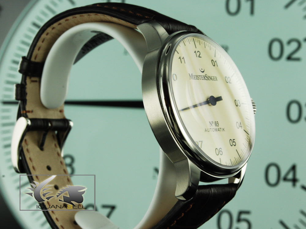 Montre Meistersinger N3, ETA 2824-2, 43mm. Bracelet en cuir, AM903-SG02