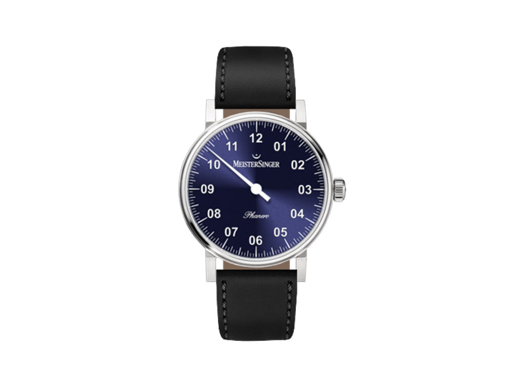 Montre Meistersinger Phanero, Remontage manuel, Bleu sunburst, PH308-SCF11