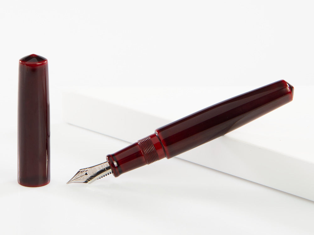 Stylo Plume Nakaya Cigar Piccolo, Aka-Tamenuri, Ebonite, Or 14k rodhium