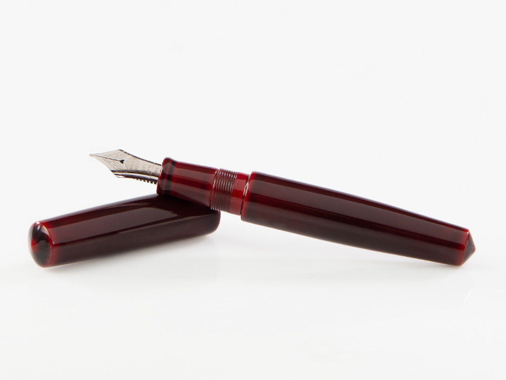 Stylo Plume Nakaya Cigar Piccolo, Aka-Tamenuri, Ebonite, Or 14k rodhium