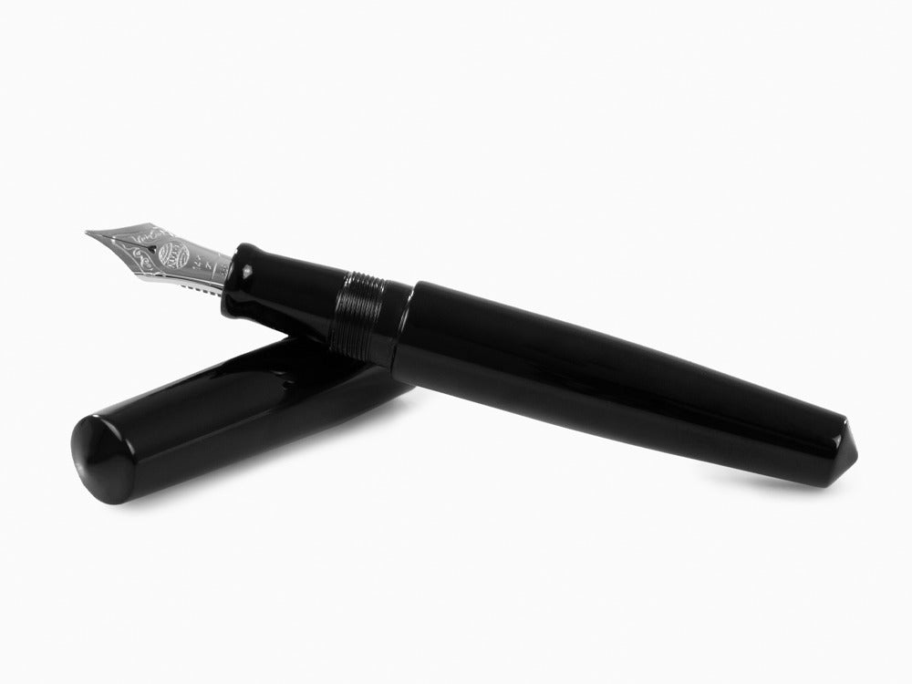 Stylo Plume Nakaya Cigar Kuro-Roiro Piccolo, Noir, Or 14k rodhium