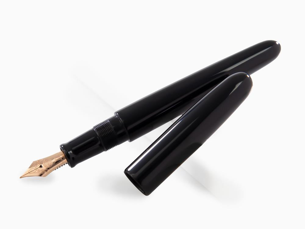 Stylo Plume Nakaya Cigar Kuro-Roiro Portable, Ebonite, Or 14k