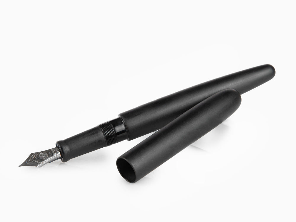 Stylo Plume Nakaya Cigar Long, Black Hairline, Ebonite,Ruthénium