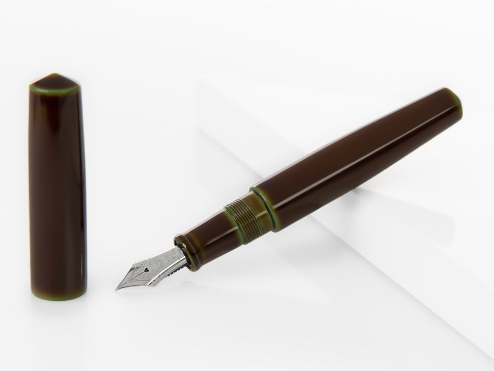 Stylo Plume Nakaya Cigar Piccolo, Heki-Tamenuri, Or 14k rodhium