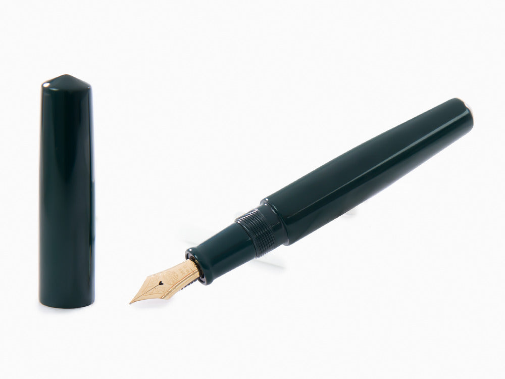 Stylo Plume Nakaya Cigar Piccolo, Midori, Ebonite, Ebonite, Or 14k