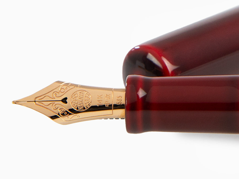 Stylo Plume Nakaya Desk, Aka-Tamenuri, Or Rose 14k