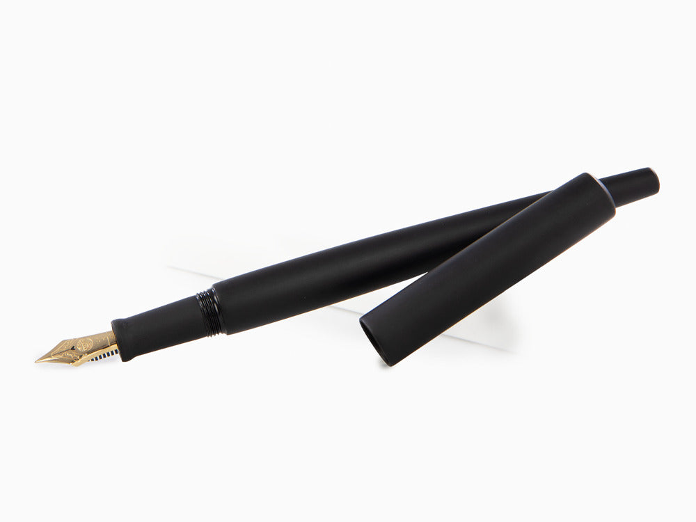 Stylo Plume Nakaya Desk, Black Hairline, Ebonite, Or 14k,