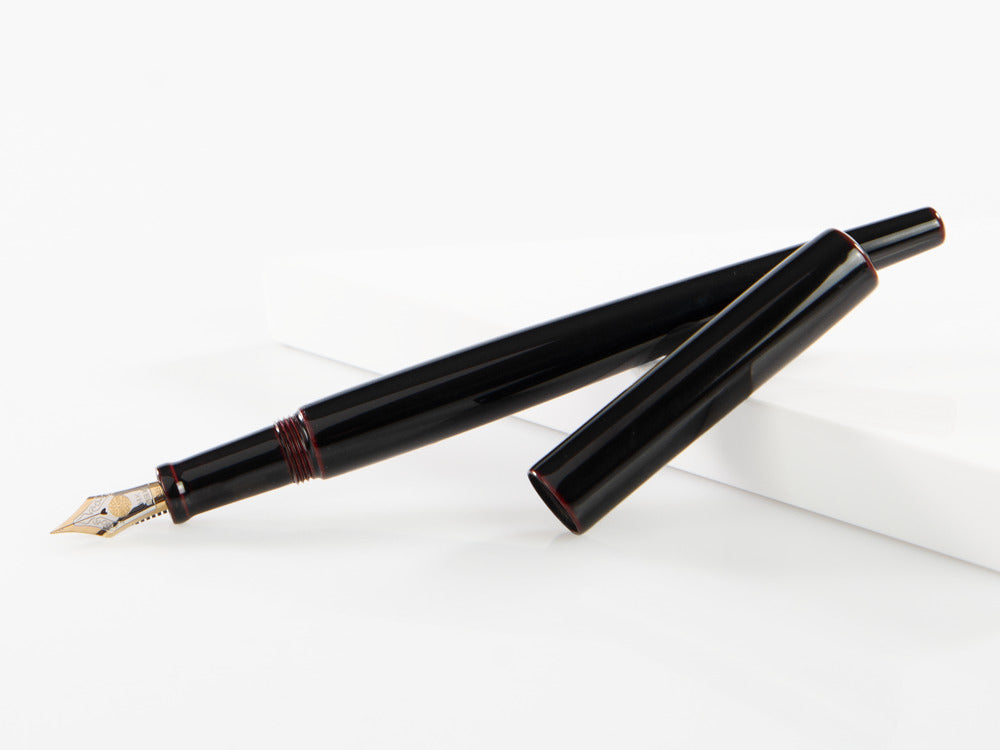 Stylo Plume Nakaya Desk, Kuro-Tamenuri, Or 14K bicolore