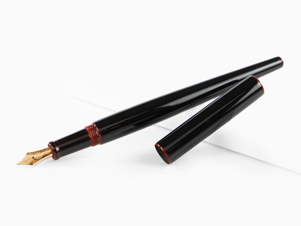 Stylo Plume Nakaya Desk, Kuro-Tamenuri, Laque urushi, Or Rose 14k