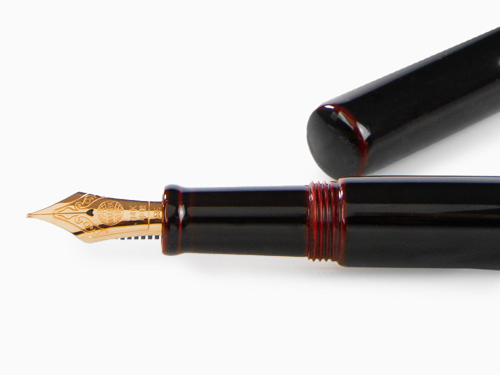 Stylo Plume Nakaya Desk, Kuro-Tamenuri, Laque urushi, Or Rose 14k