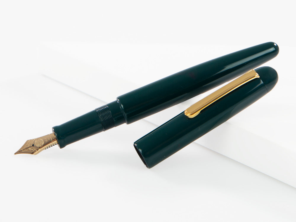 Stylo Plume Nakaya Writer Long Midori, Ebonite, Plaqué Or