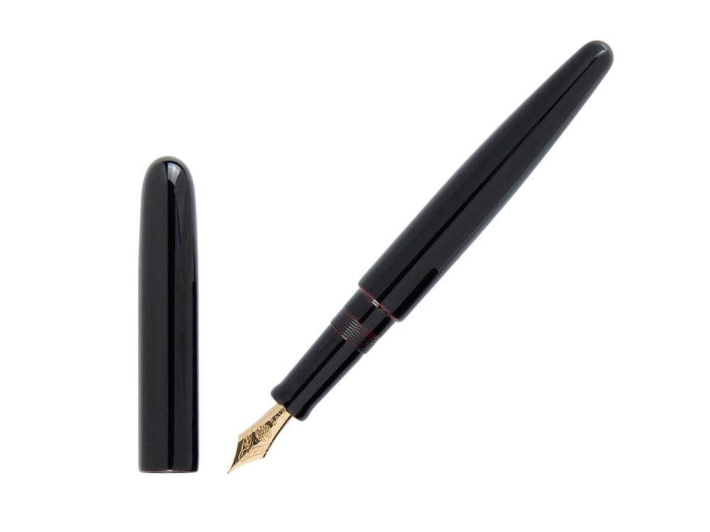 Stylo Plume Nakaya Cigar Long Kuro-Tamenuri, Ebonite, Laque Urushi
