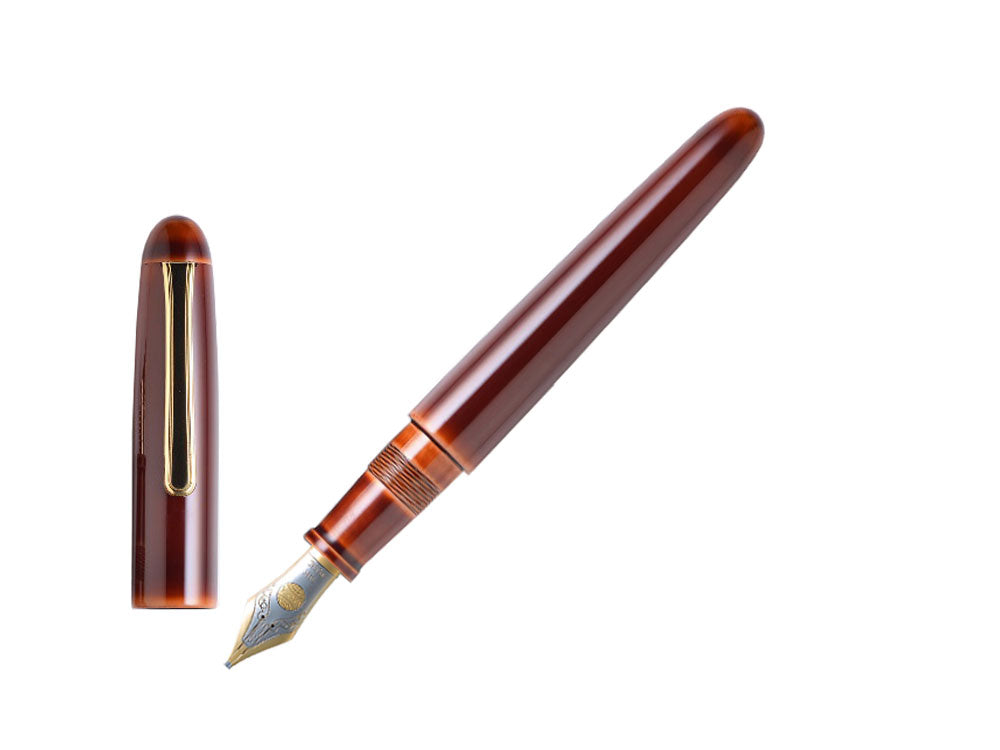 Stylo Plume Nakaya Writer Toki-Tamenuri, Portable, Ébonite, Or bicolore