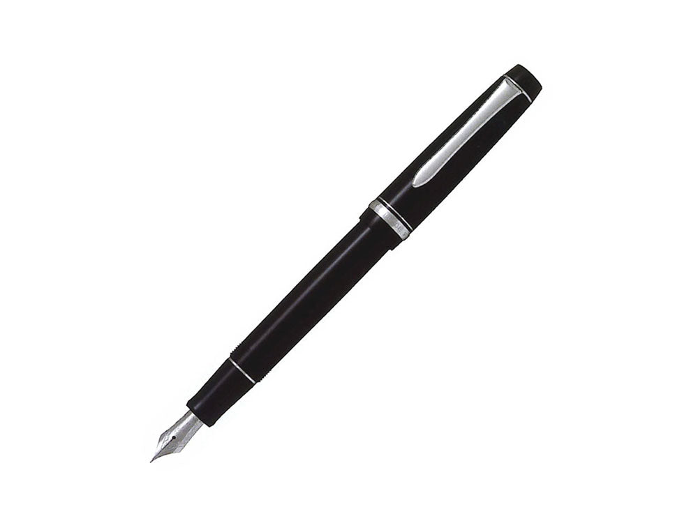 Stylo Plume Pilot Custom Heritage 91, Résine, Chrome, Noir, NH91N
