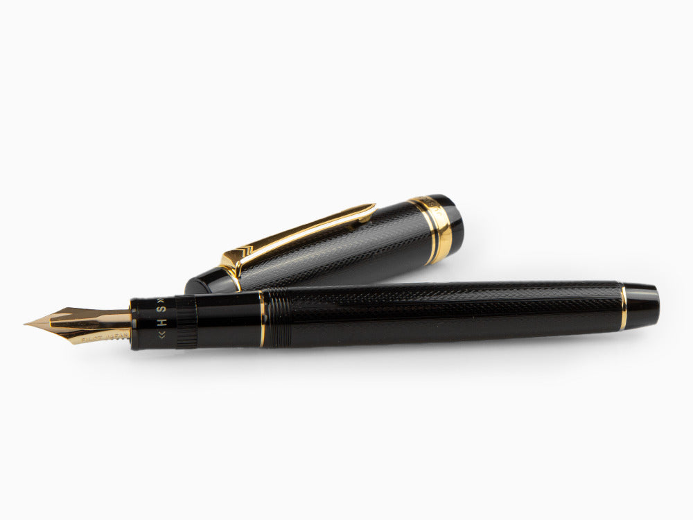 Stylo Plume Pilot Justus 95, Résine, Plaqué or, Noir, FJ-3MR-NB-NT