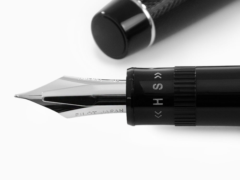 Stylo Plume Pilot Justus 95, Résine, Rhodium, Noir, FJ-3MRR-NB-NT
