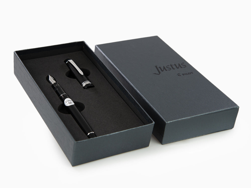 Stylo Plume Pilot Justus 95, Résine, Rhodium, Noir, FJ-3MRR-NB-NT