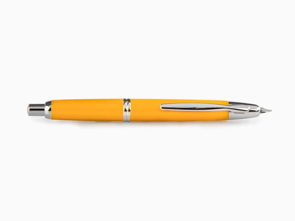Stylo Plume Pilot Rétractable Jaune "Capless", Lacque, Chrome