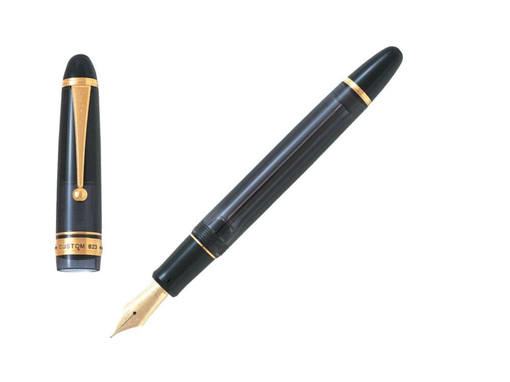 Stylo Plume Pilot Custom 823, Résine Acrilique, Or, Noir, NC823N