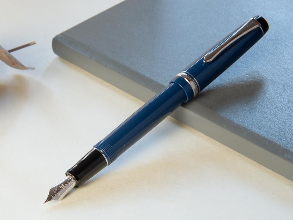 Stylo Plume Pilot Custom Heritage 91, Résine, Chrome, Bleu, NH91A
