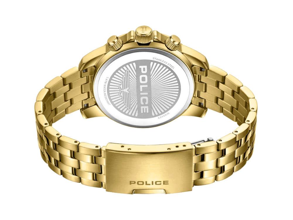 Montre à Quartz Police Belem, PVD Or, 43 mm, Vert, PEWGI0000304